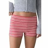 Y2k Damen-Shorts, niedrige Taille, elastische Taille, einfarbig, umklappbare Lounge-Shorts, Mikrohose, Mini-Nachtwäsche, Verschiedene Farben, M