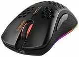 DELTACO GAMING DM220 Gaming-Maus drahtlose optische schwarz 7 Tasten 4800 DPI beleuchtet, wiederaufladbar