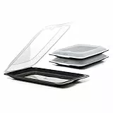 TATAY Aufschnittboxen für Kühlschrank Cocktail | 3er Set Standard | Frischhaltedosen mit Deckel, Stapelbar | Geeignet für Gefrierschrank, Mikrowelle und Spülmaschine | BPA-frei, 17x3,2x25,2cm, Schwarz
