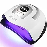UIHOL UV LED Lampe für Nägel, 380W 81LEDs Gelnägel Nagellampe Professionelle Schnell Nageltrockner mit 4 Timer, LCD Anzeige und Smart Sensor für Finger Zehennagel und für Alle Gel Nagellack, Shellac