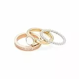 Leonardo Jewels Damen-Stapelring Tricolori Set/3 edelstahl Glas transparent Gr. 57 (18.1) - 015704