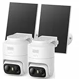 eufy Security eufyCam C37 2er-Packung, kabellose 2K Outdoor-Überwachungskameras mit 360° KI-Tracking (Pan & Tilt), Solar, Gesichtserkennung, Farb-Nachtsicht, ohne ABO-Kosten