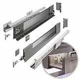 GTV - Schubladensystem AXIS PRO | Schublade mit Glasseiten | Schubkasten | Schubkastensystem | Höhe: 84 mm Länge: 550 mm | Anthrazit mit Rauchglas