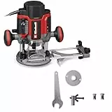 Einhell Professional Oberfräse TP-RO 1400 E (1400 W, Hubhöhe 55 mm, Spannzangen Ø 6 und 8 mm, LED-Licht, inkl. Parallelanschlag, Zirkelspitze, Kopierhülse & Werkzeug)