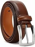 YOORAN Gürtel Herren,Braun Ledergürtel Herren, 33 mm breit, Geeignet Für Herrenjeans und Anzüge，Länge kürzbar