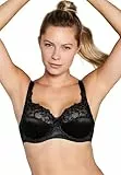Naturana® Hochwertiger Damen BH mit Bügel [Cup B-E] BH sehr guter Halt bei schönem Dekolleté | 90 Schwarz C