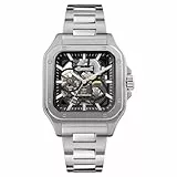 Ingersoll The Ollie Herren-Automatikuhr, 42 mm, mit skelettiertem Zifferblatt und silbernem Edelstahlarmband