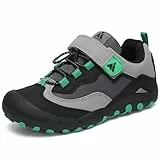 Mishansha Outdoor Wanderschuhe Kinder Trekkingschuhe Jungen Bequem Atmungsaktiv Sportschuhe, Tintenschwarz 34 EU
