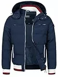 Indicode Herren Marlon Steppjacke in Daunenjacken-Optik | Winterjacke Übergangsjacke Navy Mix, XL