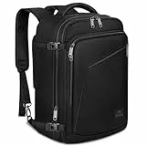 MATEIN Ryanair Handgepack 40x20x25, Rucksack Handgepäck Flugzeug 20L Herren, Ryanair Rucksack 40x20x25, Erweiterbar Daypack Reiserucksack Flugzeug, Cabin Bag für Weekender Reise, Schwarz