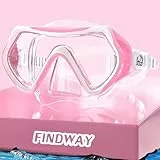 Findway Taucherbrille Erwachsene Teenager,Tauchermaske für Herren Damen, Verstellbares Silikonband Schnorchelmaske mit HD Gehärtetes Glas Anti-Leck Schwimmmaske, für Tauchen, Schnorcheln und Schwimmen