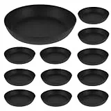 UPKOCH 30 Stücke 11CM Kunststoff Blumentopf Untersetzer Runde Pflanzentopf Untertasse Plastik Pflanztopf Unterteller für Pflanzkübel Blumenkübel Tablett Blumenkasten Balkonkasten (Schwarz)