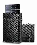 UNOSEKS Geldbörse Herren - Slim Wallet mit Münzfach und RFID Schutz, Kartenetui bis 1-6 Karten, Portmonee mit ID & Card Cases (Kohlefaser)