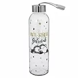 Sheepworld 46522 Flasche Antistress, Glas, 50 cl, mit Verschluss und Trageschlaufe Trinkflasche