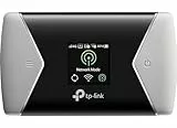 TP-Link M7450 mobiler WLAN Router (4G/LTE bis zu 300Mbit/s Download/ 50Mbit/s Upload, Hotspot, Cat6, 3000mAh Akku, LCD Display, kompatibel mit Allen europäischen SIM Karten) schwarz/Silber
