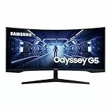 Samsung Gaming Monitor G5 C34G55TWWP, 34 Zoll, VA-Panel, UWQHD-Auflösung, AMD FreeSync Premium, Krümmung 1000R, Bildwiederholrate 165 Hz, Reaktionszeit 1 ms (MPRT), schwarz