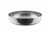 Alessi Extra Ordinary Texture JM17/24 T - Runder Korb im Minimalistischen Design aus Edelstahl 18/10 mit Dekorationen, Geprägtes Granulat, Ø 24 cm