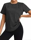 Gyabnw Sportshirt Damen Kurzarm Rundhals Funktionsshirt Oberteile Atmungsaktiv Leichtes Sport Damen Top Für Fitness