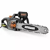 DOVAMAN 2400W Elektro Kettensäge, 40cm Oregon Schwert und Kette, werkzeuglose Kettenspannung, 15m/s, Rückschlagschutz, inkl. 2 Ketten, Kettensäge ideal für Brennholz, Garten und Baumschnitt - DCS01A