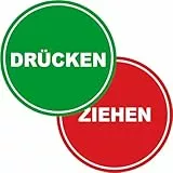 Drücken und Ziehen Aufkleber Set Ø 6 cm (Kratz&wetterfest)