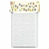 Hama Perlen 4455 Stiftplatten 2er Set für Midi Bügelperlen mit Durchmesser 5 mm, Buchstaben und Zahlen in weiß, kreativer Bastelspaß für Groß und Klein