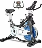 LABGREY Heimtrainer Fahrrad, Fitness Fahrrad für Zuhause, Indoor Kardio Training, Bike mit Pulsmesser, LCD Display, Ipad Halter, Sitz & Widerstand Einstellbar