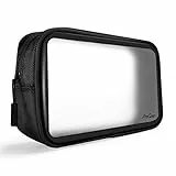 ProCase Gadgets Tasche Kulturbeutel Flugzeugbeutel Kulturtasche Transparent für Handgepäck, Kosmetiktasche Reisetasche für Flüssigkeiten im Koffer, Aufbewahrungstasche Beutel für Kosmetik -Schwarz
