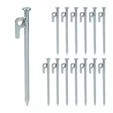 Relaxdays Felsbodenhering 14er Set, Erdanker für Harte Böden, 20 cm, Stahl, stabile Bodenanker fürs Camping, Silber