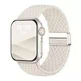 Finoriss Geflochtenes Armband Kompatibel mit Apple Watch Armband 40mm 41mm 42mm 38mm,Elastisch Stoff Sport Nylon Armbänder mit Magnet Verschluss für iWatch SE Series 10 9 8 7 6 5 4 3 2 1, Polarstern