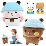 SKIKHN Dudu Kuscheltier, 2 Stück Dudu Kuscheltier und 2 Stück Dudu Auto Dekoration, Bär Panda Budu Kuscheltier, Geburtstagsfeiergeschenke Für Jungen Und Mädchen