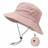 FYting Sonnenhut Damen,Sommerhut Damen,Fischerhüte Faltbar,Regenfest | Sonnenschutz | Schnelltrocknend | Atmungsaktiver, Für Strand,Schwimmbad,Park,Camping,Picknick,Wandern,Reisen (Rosa)