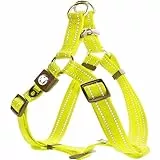 DDOXX Reflektierendes Nylon Step-In Hundegeschirr - Verstellbare Brustgeschirr Welpengeschirr für alle Größen, Hundesicherheitsgeschirr - XXS, Gelb, halti für Hunde