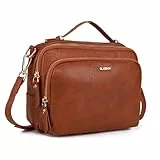 Gladdon Umhängetasche damen,Schultertasche mit Reißverschluss, Crossbody Tasche, Leder Handtasche Klein, Womenswear…