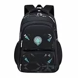 KEBEIXUAN Schulrucksack für Jungen Kühlschranktür-Stil Schultaschen Rucksäcke für Grundschule Mittelschule Teenager Jungen Kinder (Schwarz)