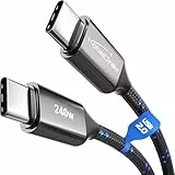 KabelDirekt – USB C Kabel zum Schnellladen, bruchfeste Metallstecker + stabiles Nylon-Braiding, USB 2.0 – 2m (lädt Handys/Laptops mit 240W, höchst robust, funktioniert als Ladekabel/Datenkabel)