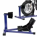 Eikuavons Motorrad Montageständer, Motorradwippe vorn Vorderradklemme Motorrad Ständer, Transportständer Vorderrad, Geeignet für 17-21 Zoll Reifen, Blau
