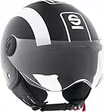 Sparco Demi-Jet Motorradhelm schwarz und weiß mit ABS-Schale Größe L