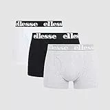 Ellesse Herren Hali 3pk Boxers Unterhose, Black/Grey/White, M EU