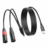 SinLoon USB-A Stecker auf Dual XLR Stecker Audiokabel Mit eingebautem 32-Bit/384-kHz-DAC-Chip Stereo-Audio-Verbindungskabel Für Computer,Soundsystem, Endstufe-2 M