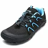 Littleplum Wanderschuhe Jungen Trekkingschuhe Kinder Barfußschuhe Atmungsaktiv rutschfest Outdoorschuhe Traillaufschuhe(Schwarz Blau,35EU)