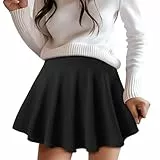 CALIYO Hosenrock Damen, Rock mit Hose Drunter Sommer Basic Mini Skater Rock mit Shorts Dehnbaren Vielseitige Kurzer Mädchen Faltenrock mit Innenfutter