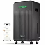VIVOSUN AeroDrain D12 Luftentfeuchter Elektrisch 12L/Tag mit 2L Tank, Smart Dehumidifier mit Temperatur- & Feuchtigkeitssensor, Fernsteuerung, Ideal für Keller, Badezimmer & Growzelt