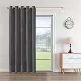 CUCRAF Verdunklungsvorhänge Thermovorhang Kälteschutz 1er Set H225 x B135cm Vorhänge mit Ösen Dunkelgrau Vorhang Blickdicht Weich und Langlebig Schallschutz Vorhang für Schlafzimmer Wohnzimmer