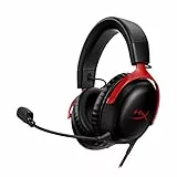 HyperX Cloud III Gaming-Headset Kabelgebunden – 53-mm-Treiber, Memory Foam, DTS, Noise-Cancelling Mikrofon, USB-C/USB-A/3,5mm, für PC, PS5, PS4, Xbox, Switch, Mac – Schwarz/Rot