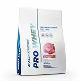 ALLNUTRITION Pro Whey Protein Powder mit Verzweigten Aminosäuren - Molkenprotein-Konzentrat & Molkenprotein-Isolat - Pre-Workout-Pulver - Kalorienarmes Proteinpulver - 500g - Erdbeer-Eiscreme