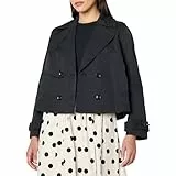 The Drop Damen Mara Cropped Trench, Schwarz, Größe S
