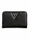 Guess Laurel Ii Medium Geldbörse mit umlaufendem Reißverschluss für Damen, Schwarz, Einheitsgröße