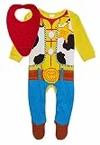 Disney Sheriff Woody Strampelanzug, Toy Story 4, Baby-Schlafanzug und Bandana-Lätzchen, Geschenkset, multi, 6-9 Months