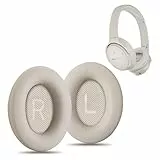 AHG Premium QC45 Ersatz-Ohrpolster, kompatibel mit Bose QuietComfort 45 / Bose QC45 Kopfhörer mit Geräuschunterdrückung (White Smoke). Hochwertiges Proteinleder, dicker, hochdichter Schaumstoff und