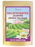 TeeLux Entkoffeinierter Grüner Tee mit Jasmin 100 Tee Beutel, Vegan, Grüner Tee ohne Koffein, Natürlicher Jasmintee mit Herrlichem Aroma